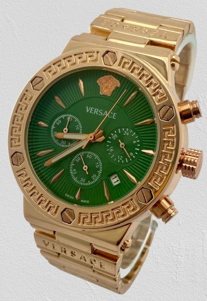 Beautiful Versace Greca Chronograph-Date Green Dial Quartz Men’s Wristwatch