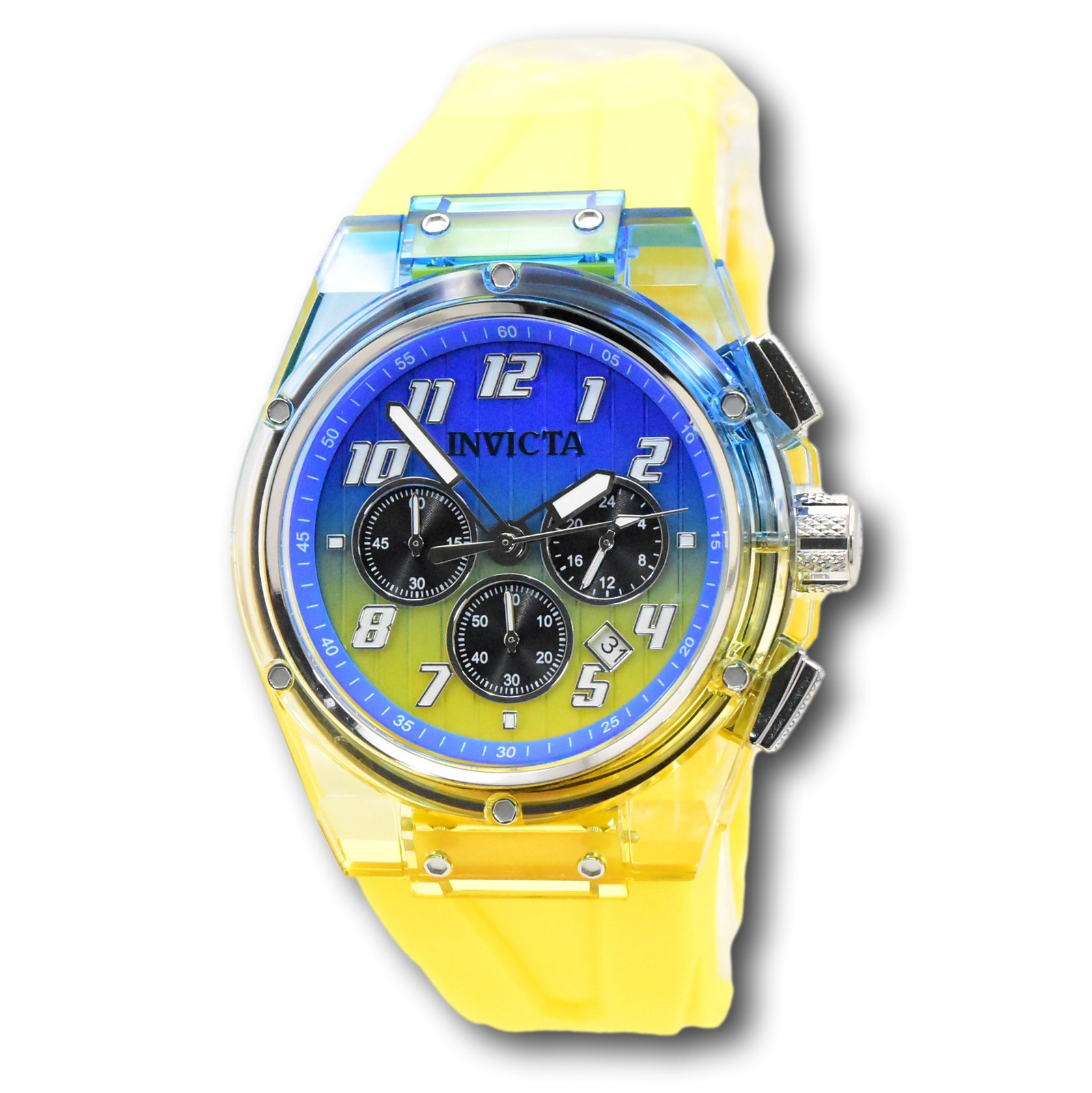 Invicta S1 Rally Prism Color Flip Men’s 44mm Blue to Yellow Chrono Watch 47348