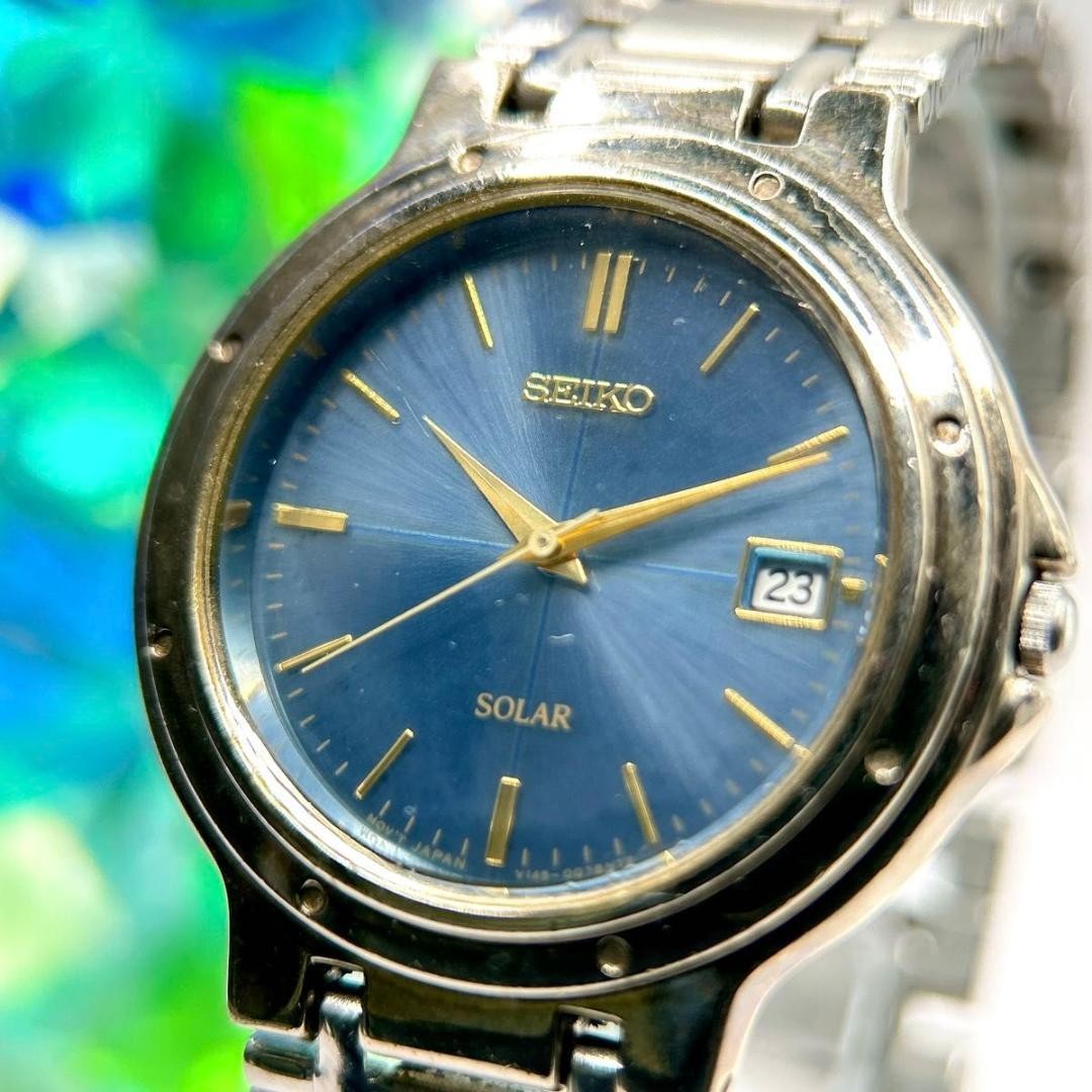 SEIKO Solar Watch 36.7mm 15cm wrist 5.9in Date
