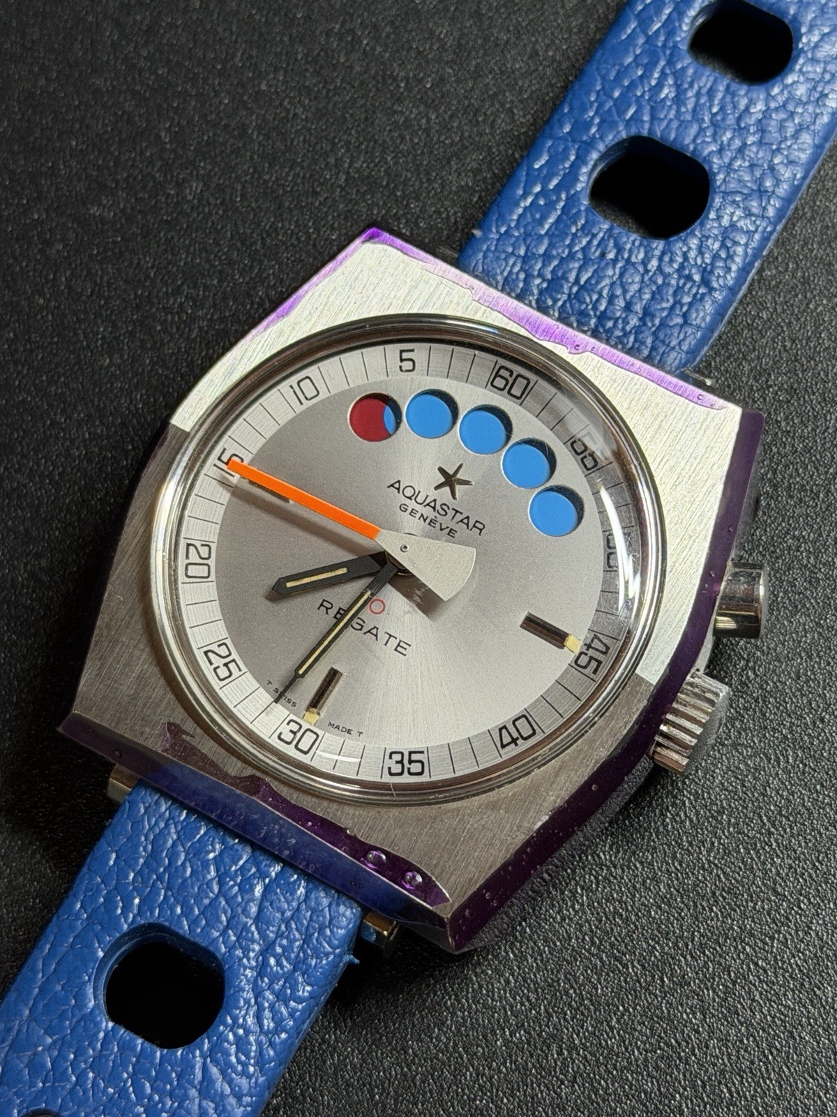 Aquastar Regate Automatic N.O.S. mov.to Lemania Cal. 1345 – vintage watch 1970s