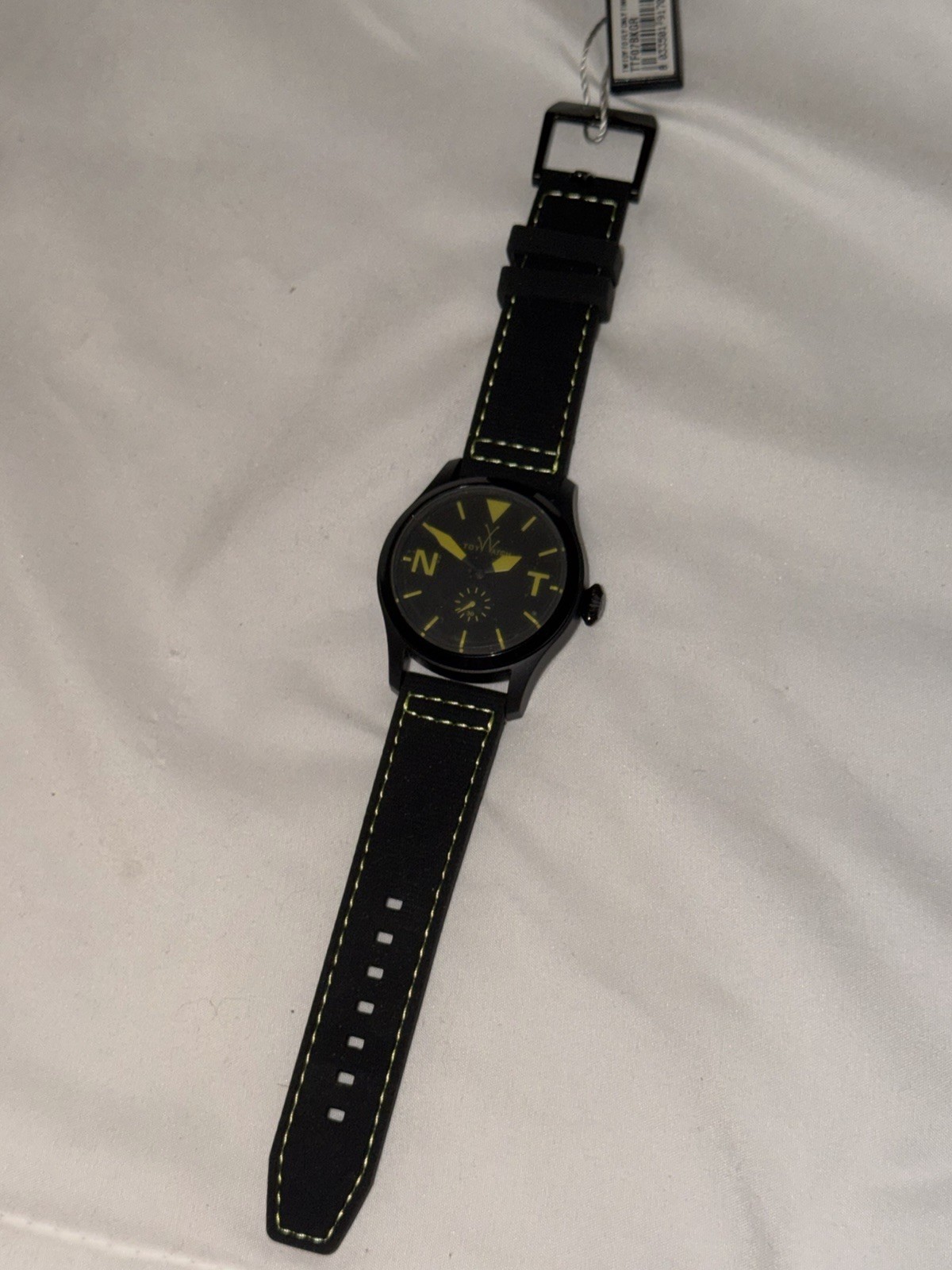 NO BOX ToyWatch Toy2Fly Quartz Analog Black/Green Dial Black Rubber/Silicone
