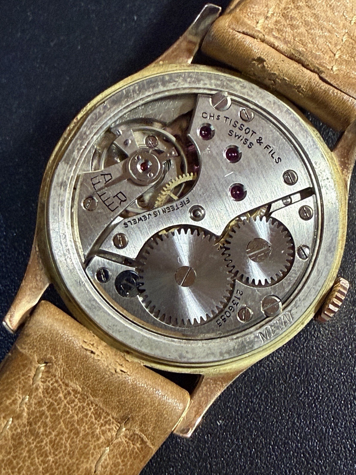 Tissot Antimagnetic Vintage 14K Gold 32.7mm Manual Small Seconds 1950s