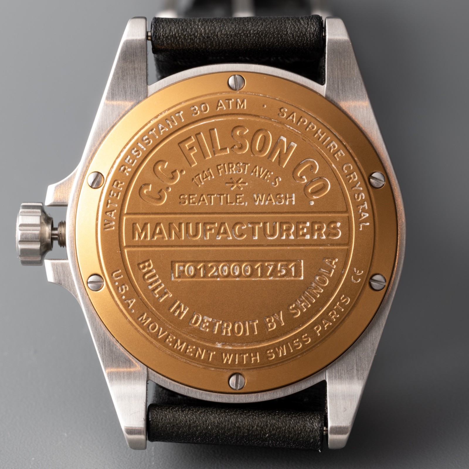 Filson x Shinola Dutch Harbor 43mm 300M Dive Watch Black F0120001751 Box Papers