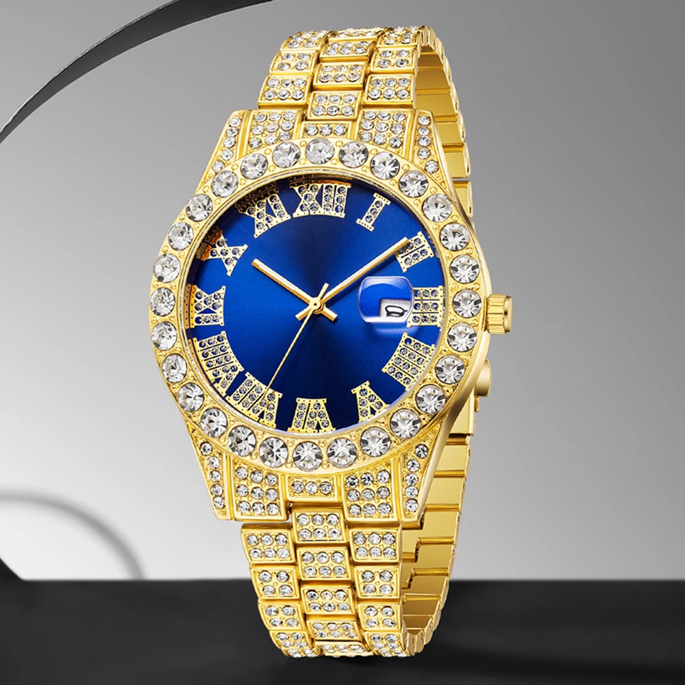 1PCS Women’s Luxury Watch Set Trendy Luxury with Calendar and Water Diamond Quar