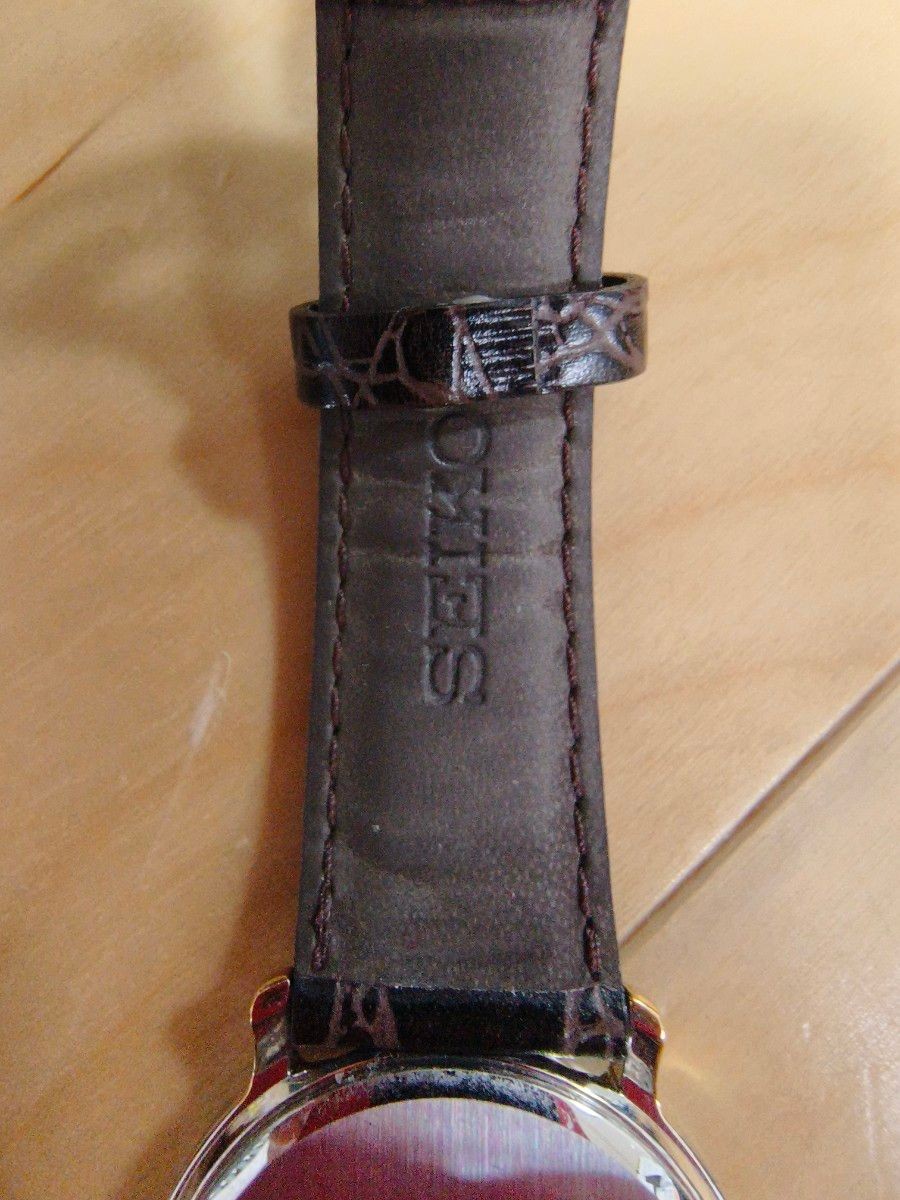 SEIKO Quartz Roman Numeral Leather Watch Used