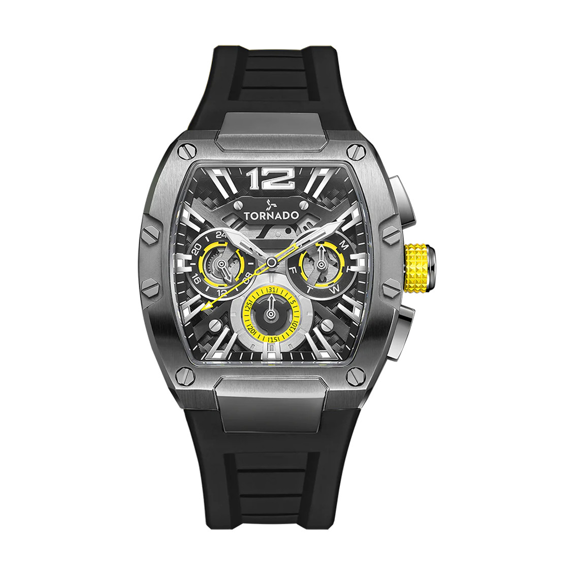 Tornado Xenith Men’s Multi Function Watch | Black Dial, 43x54mm, 100 m (10 ATM)