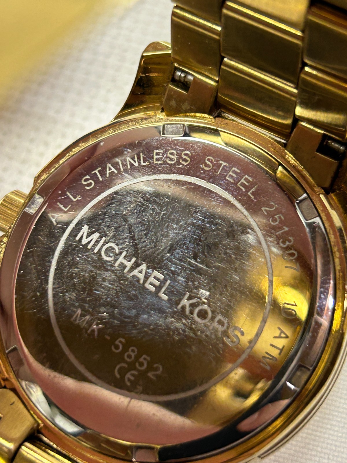 Michael Kors Runway Rose Gold Tone MK Logo Dial Watch MK5852