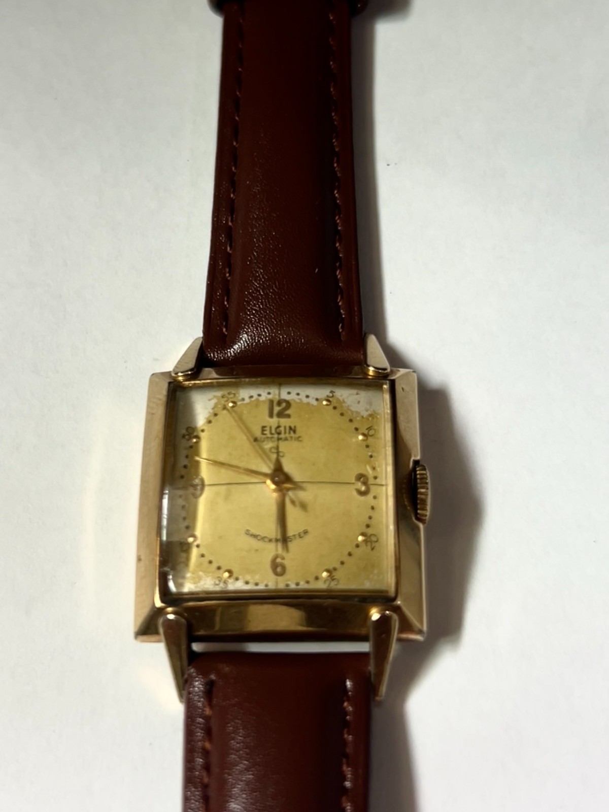 Vintage 10k Gold Filled Elgin Men’s Automatic Tank Watch- Rare Windsor Model
