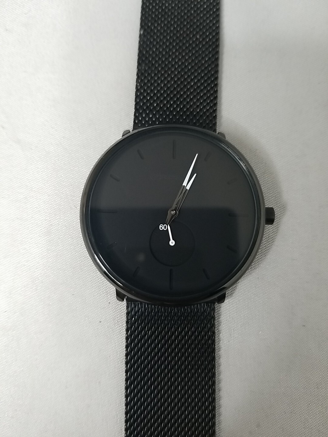 Men Fashion Slim Mesh Stainless Steel Waterproof Casual Quartz Wrist Watch Black