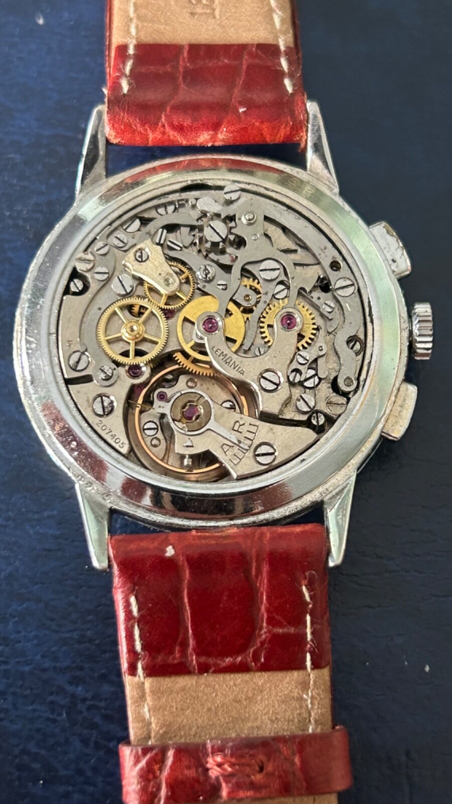 Lemania Chronograph Vintage Original Tropical Dial Cal. 27CH Extremely Rare