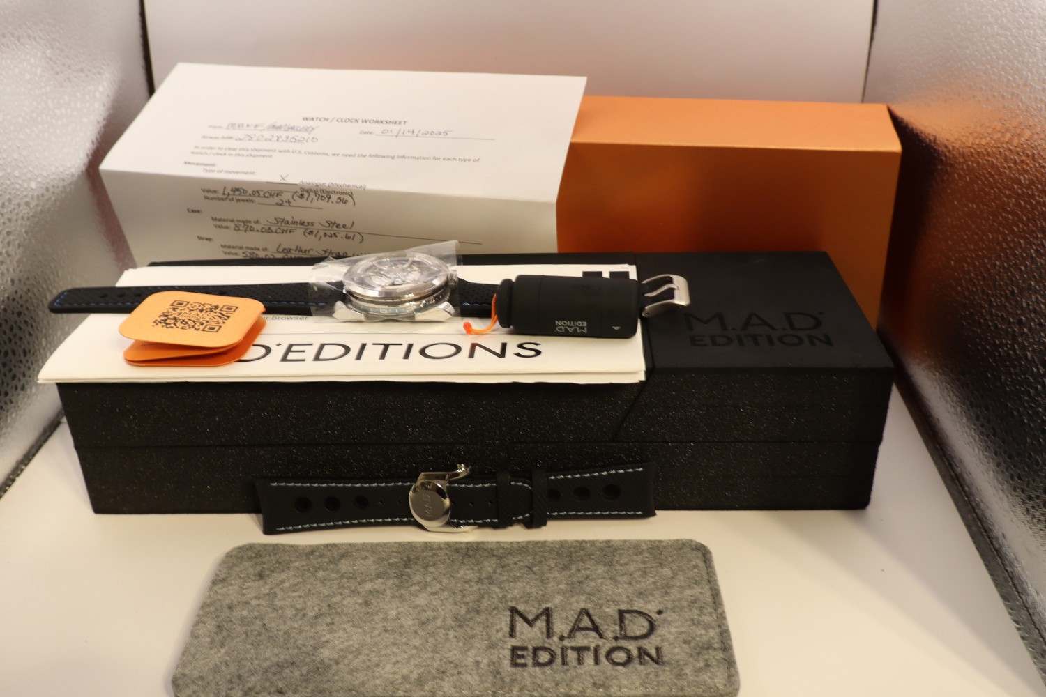 MB&F M.A.D.1S Ice Blue Raffle Edition – MAD 1S Full Set Aftermarket Strap + OEM