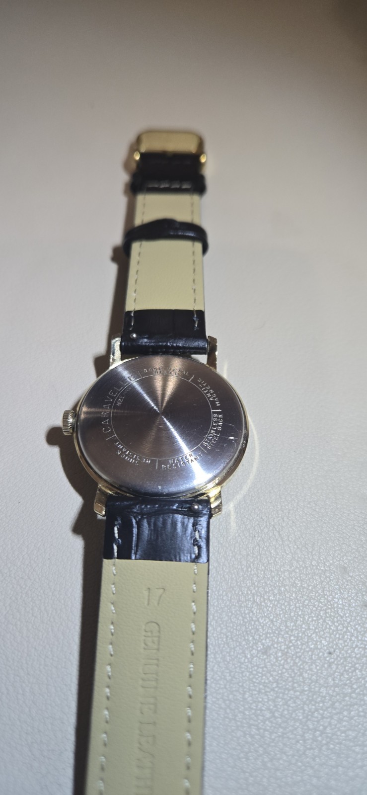 Caravelle Men’s Mechanical Dress Analog Watch Silver Dial Gold Case