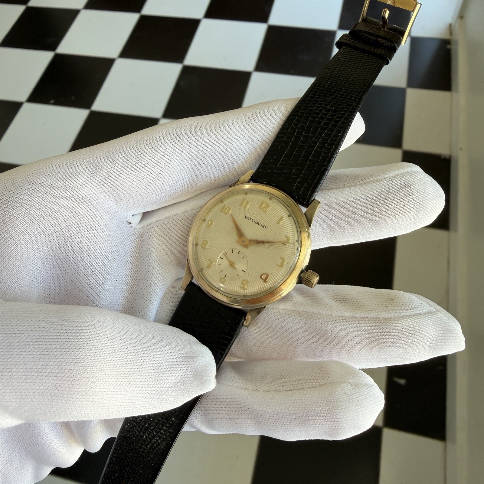 VTG 33MM Wittnauer 10K RGP Manual Wind Sunburst Dial Wrist Watch
