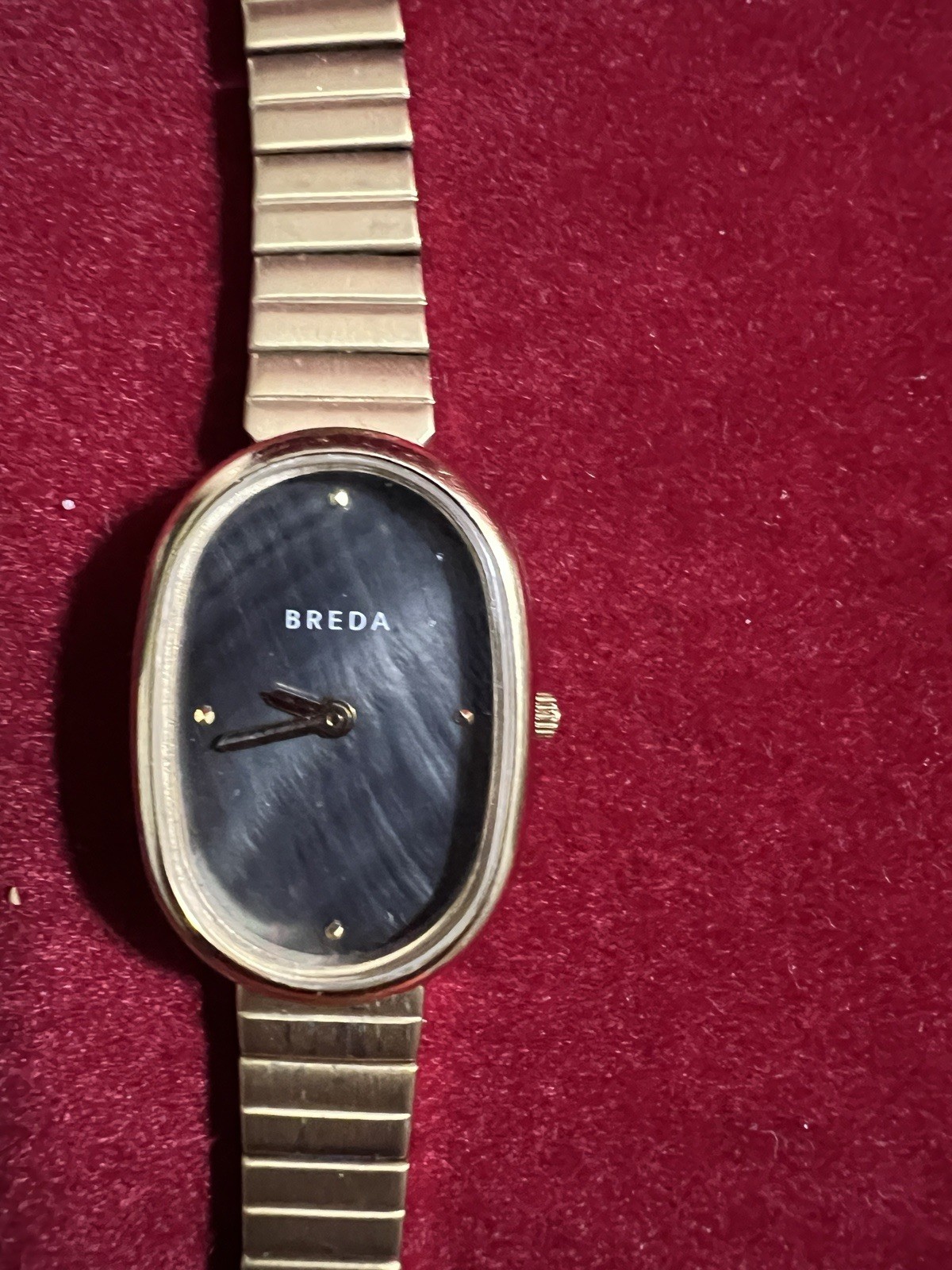 BREDA Watch JANE 1714D Ladies Gray Pearlescent 23mm Face, 12mm Gold Band
