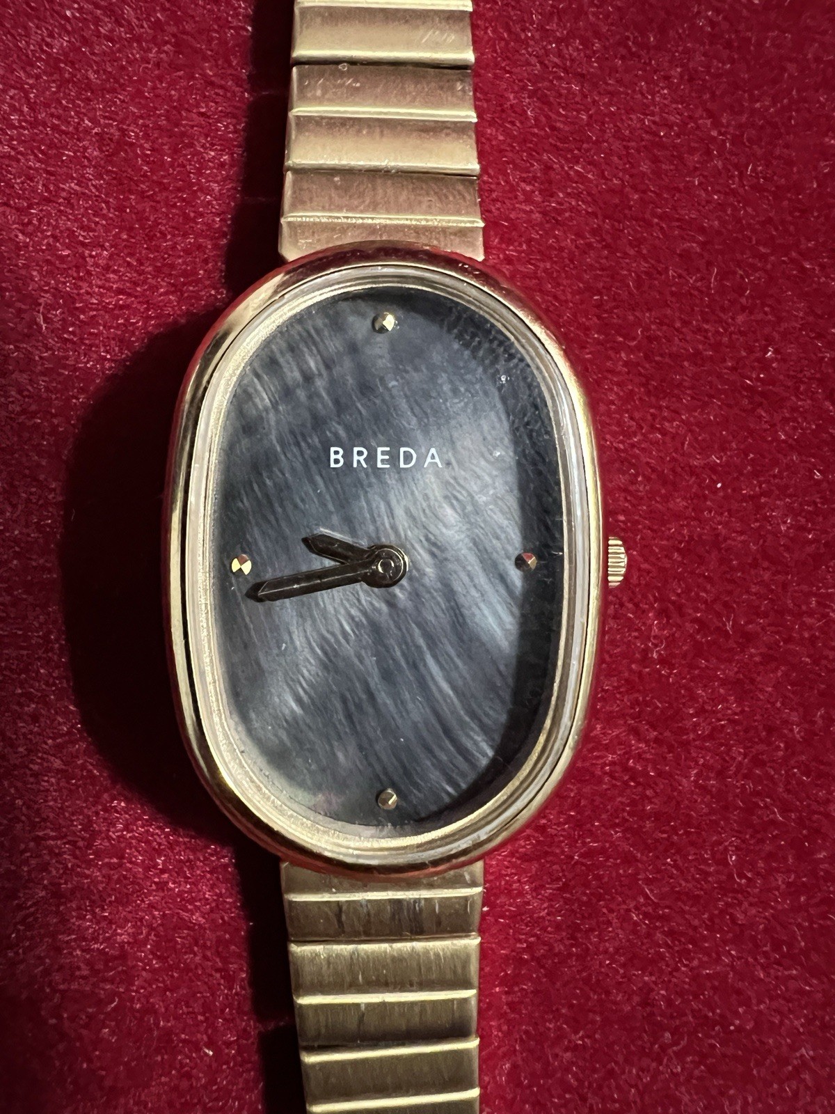 BREDA Watch JANE 1714D Ladies Gray Pearlescent 23mm Face, 12mm Gold Band