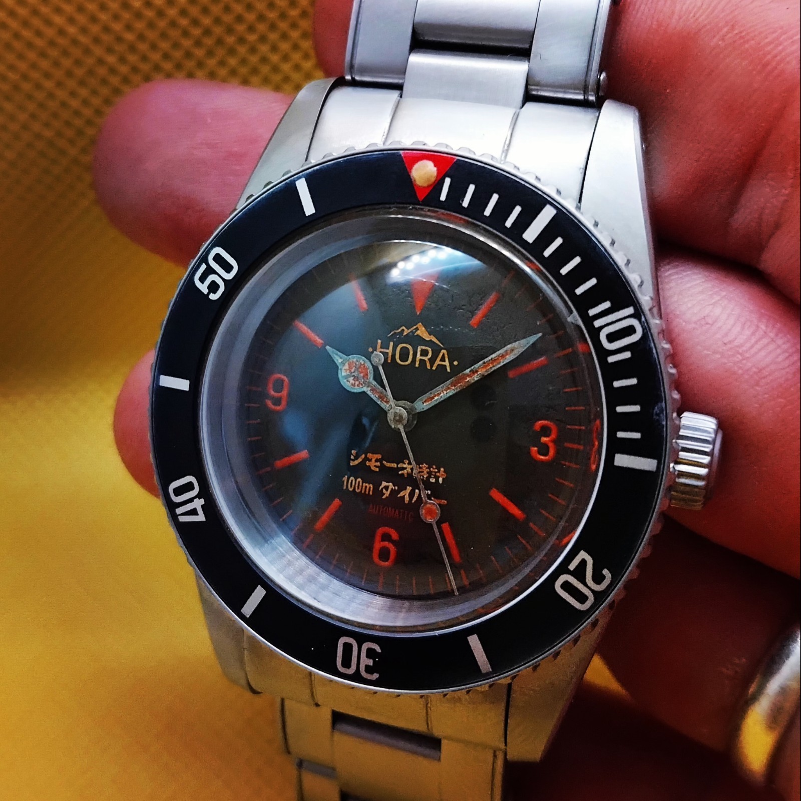Vintage 38mm Custom Automatic Movement Men’s Watch -Hora-