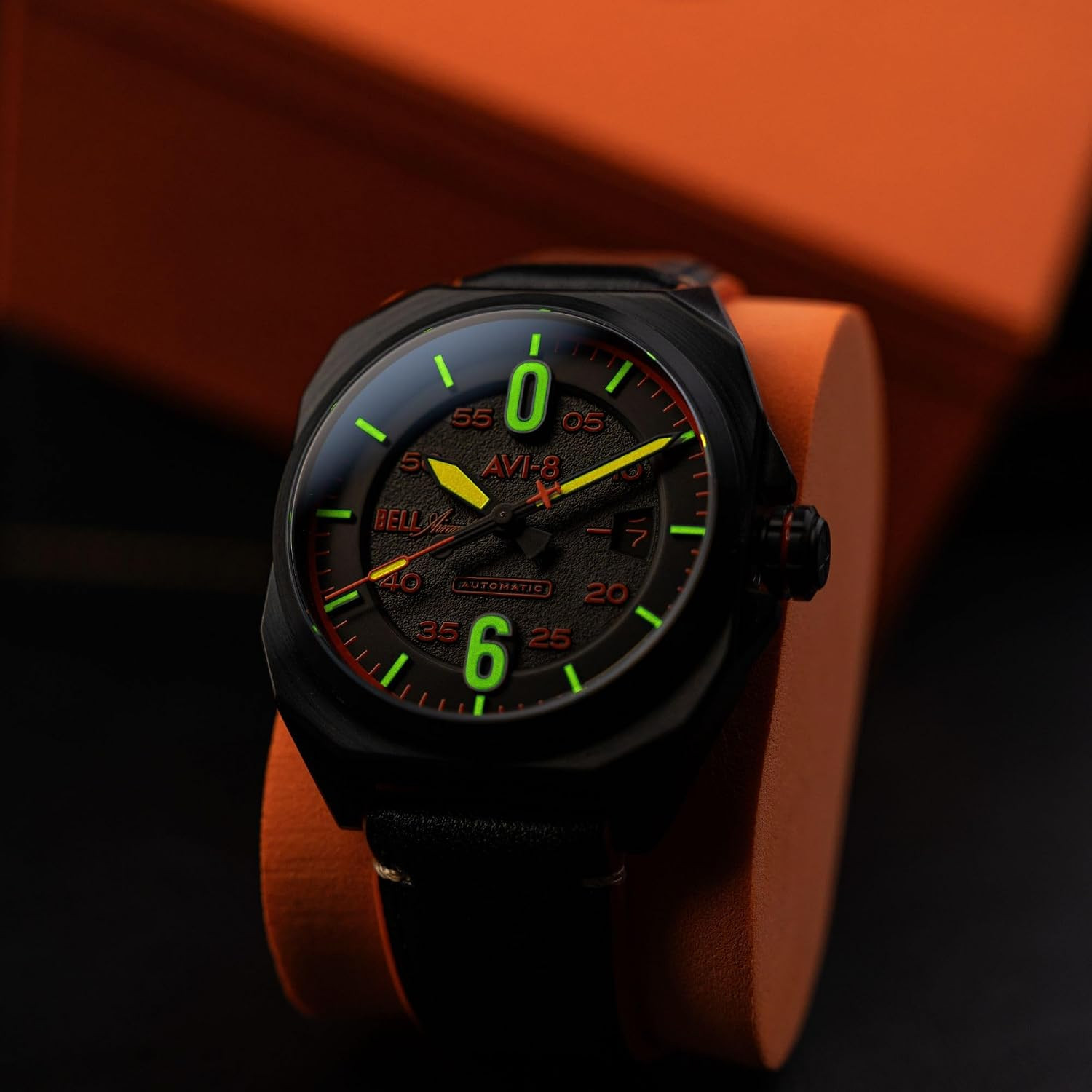 Men’s 41mm Bell X-1 Machbuster Automatic Watch – Rubber/Leather Strap