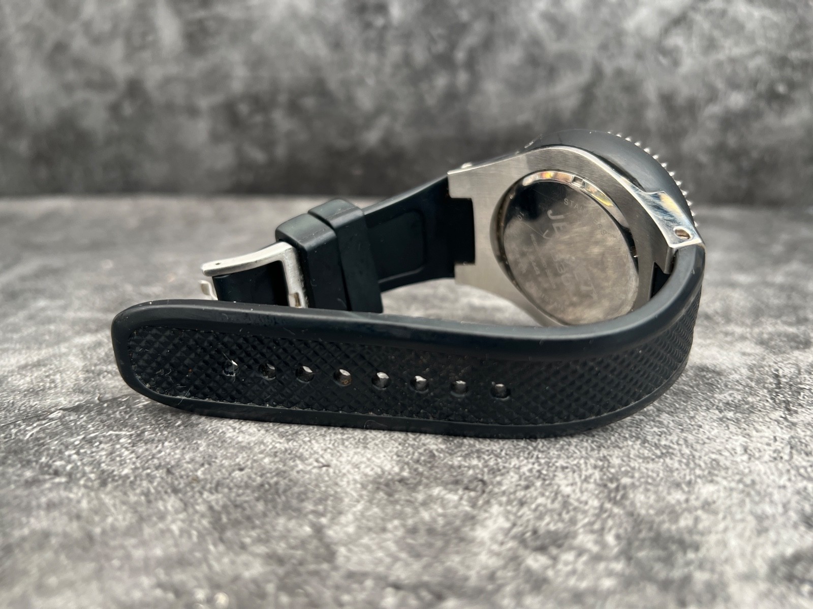 Jet Set WB30 Watch Men 48mm Black Bezel Silver Tone 100M needs battery