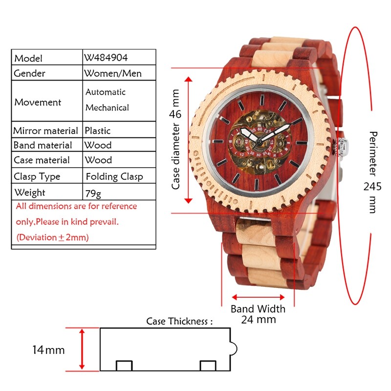 Modern Men’s Watch Casual Self-wind Mechanical Wrist Watches Adjustable Strap