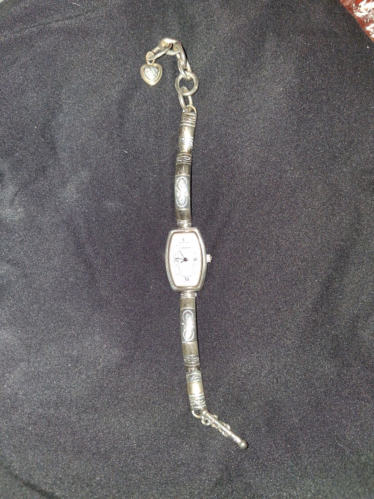 Brighton Venezia Women’s Silver Bracelet Watch White Dial Quartz Heart Charm