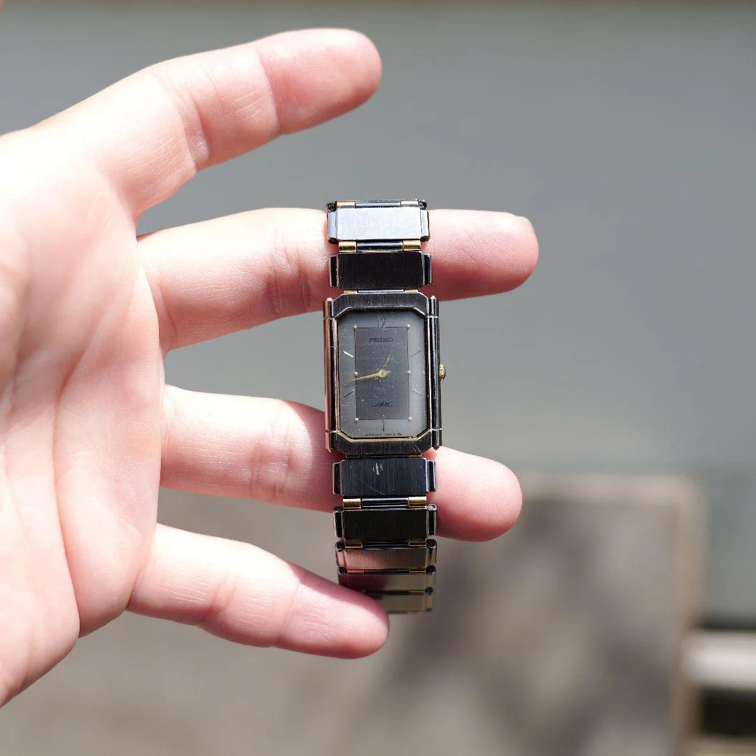 Seiko ARC Rectangular Quartz Stainless Watch 0.83×1.18in