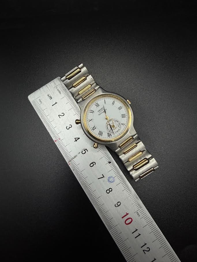 Seiko Chronograph Quartz Two Tone 8M25-7020 Dancing Hands Men’s Watch ✅WORKING✅