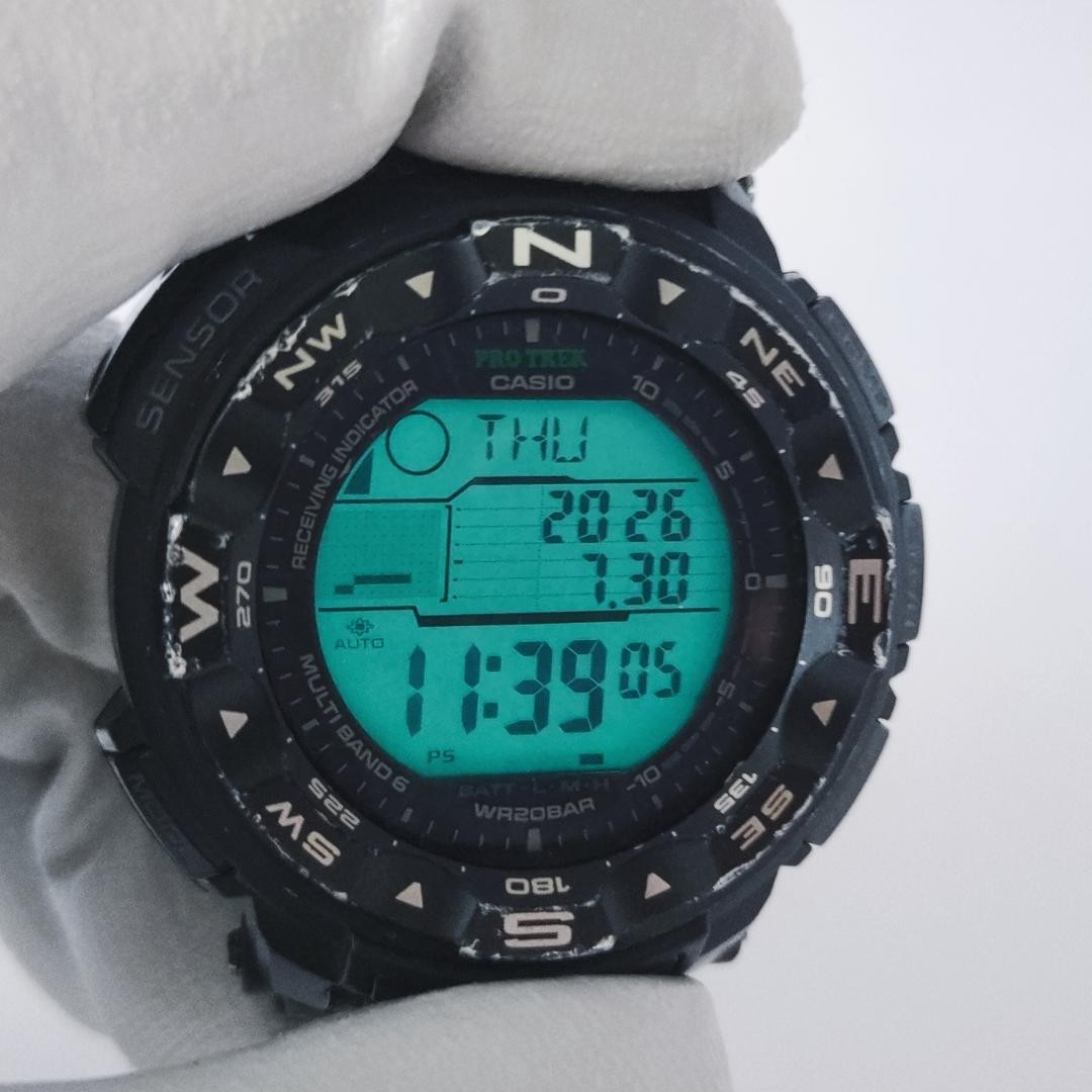 Casio Pro Trek PRW-2500-1JF Solar GPS Watch Multi-Band 6 Pressure Altitude From