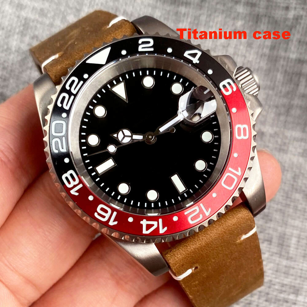 40mm Titanium Sapphire Glass Japan NH35 Automatic Mens Watch 20ATM Date Luminous