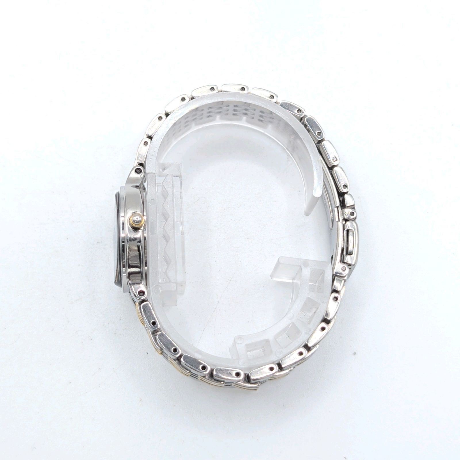 Yves Saint Laurent 5421-H10058 Y Cut Glass Quartz Silver Blue Dial Wristwatch