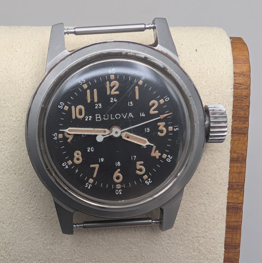 Vintage Bulova A17A Navigator Military Watch MIL-W-6433A Runs 32mm
