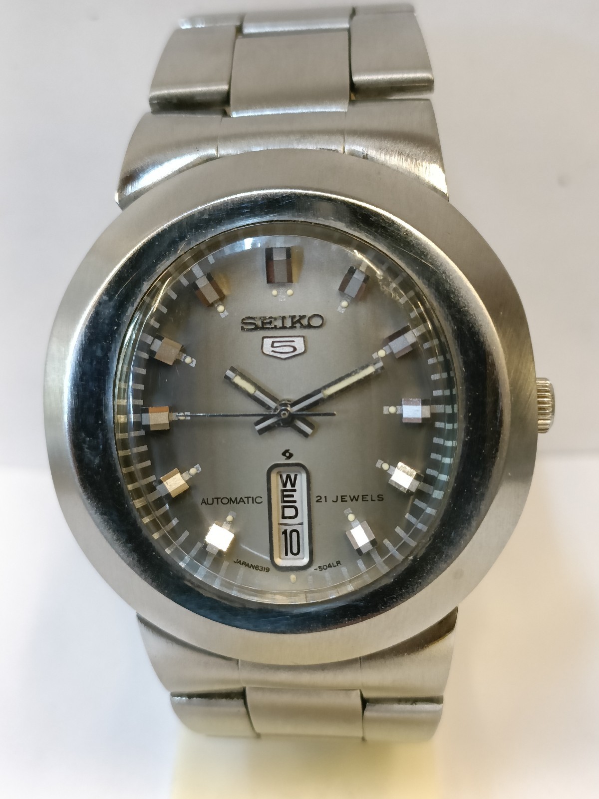 VINTAGE SEIKO 5 21J AUTOMATIC GRAY DIAL 6319-5030 JAPAN MEN’S WORKING CONDITION