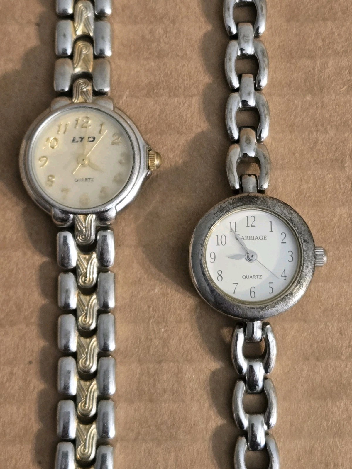 2 Vintage Ladies Quartz Watches Carriage & LTD – UNTESTED Lot / See description