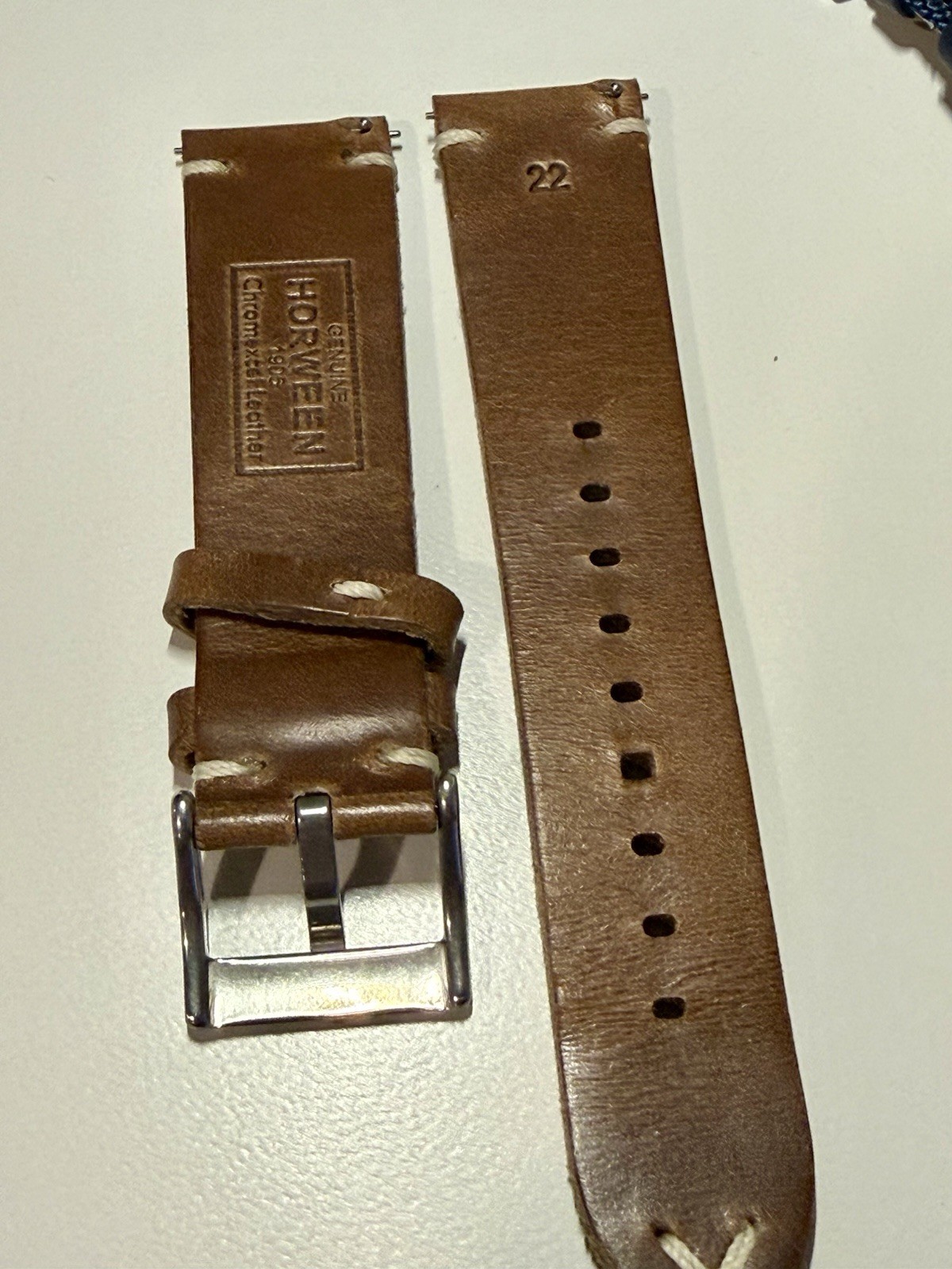 Mido Ocean Star GMT 44mm Silver Stainless Steel w Blue Strap & Horween Strap