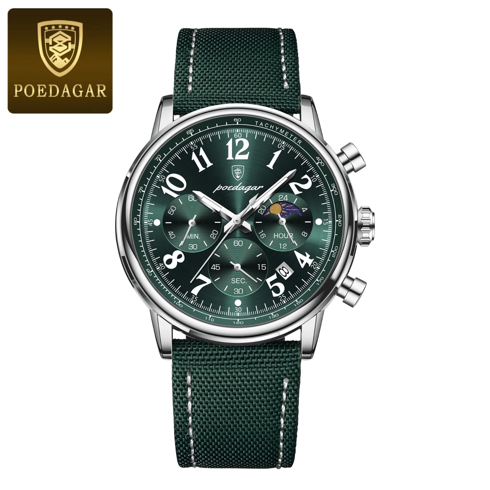 POEDAGAR Luxury Sports Military Men Watch Waterproof Luminous Chronograph Nylon