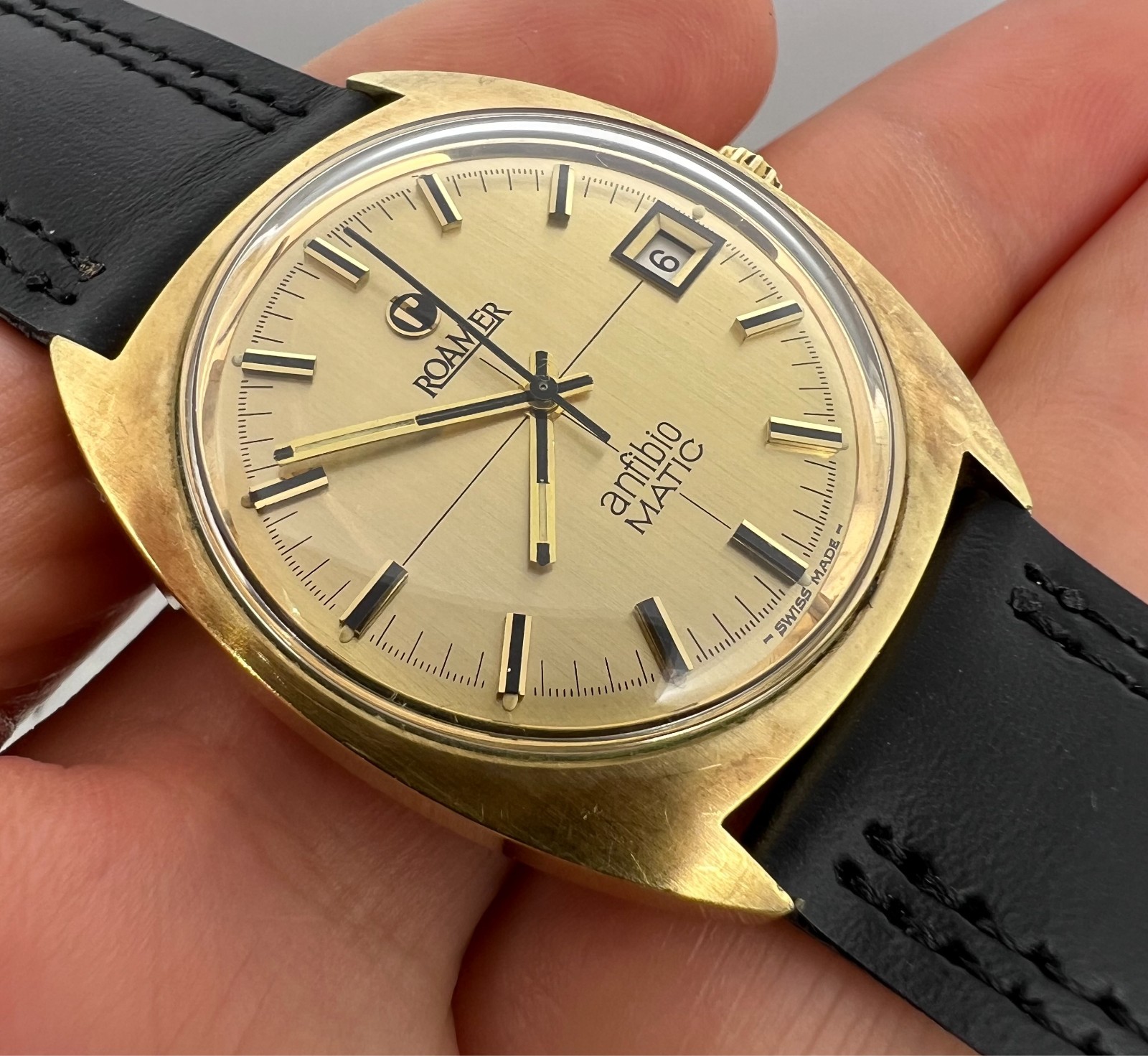 VINTAGE ROAMER ANFIBIO MATIC AUTOMATIC GOLD PLATED MENS WATCH