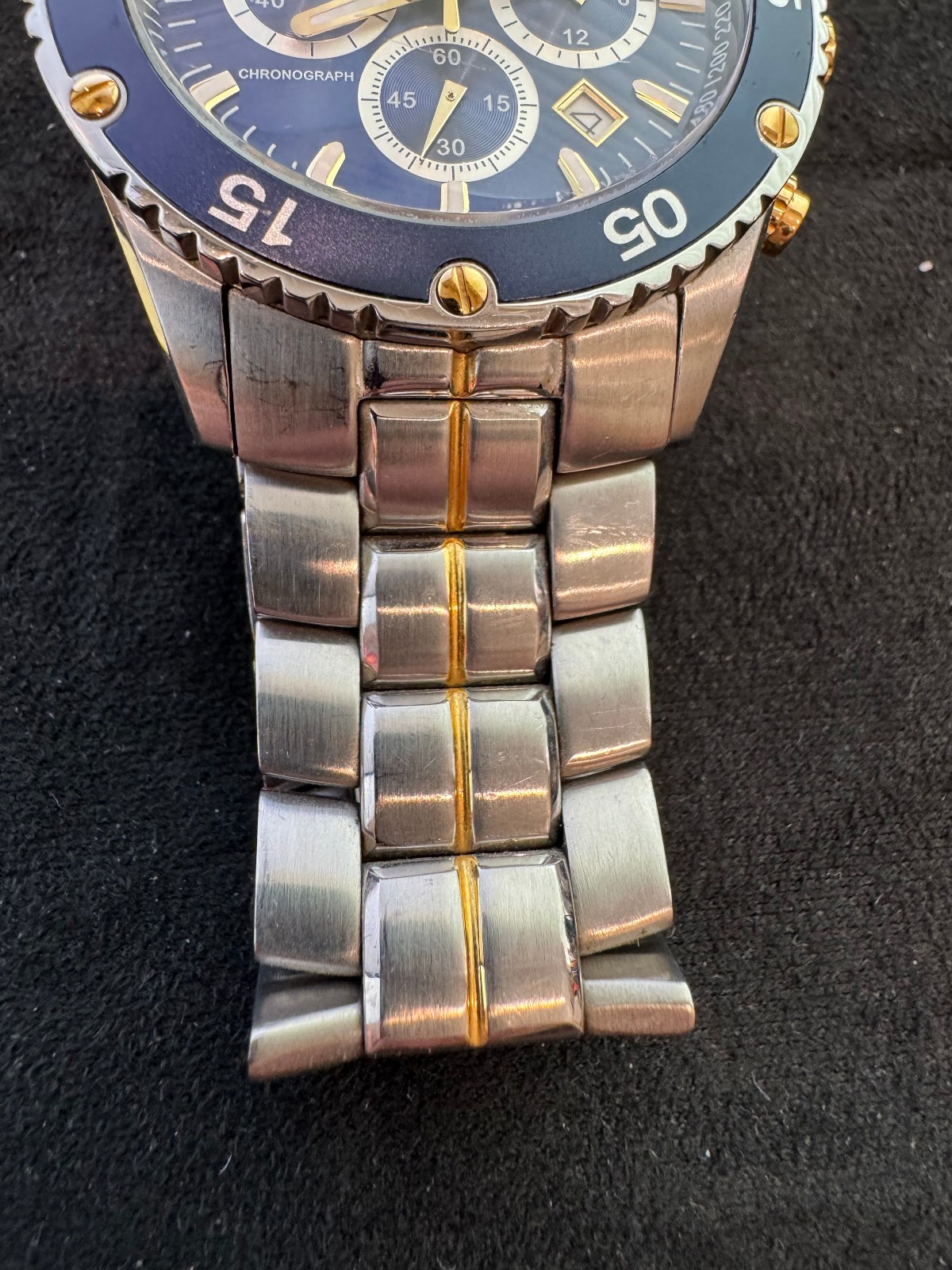 Bulova Marine Star 98H37 Two-Tone Blue Chronograph Watch – Men’s 42mm Quartz