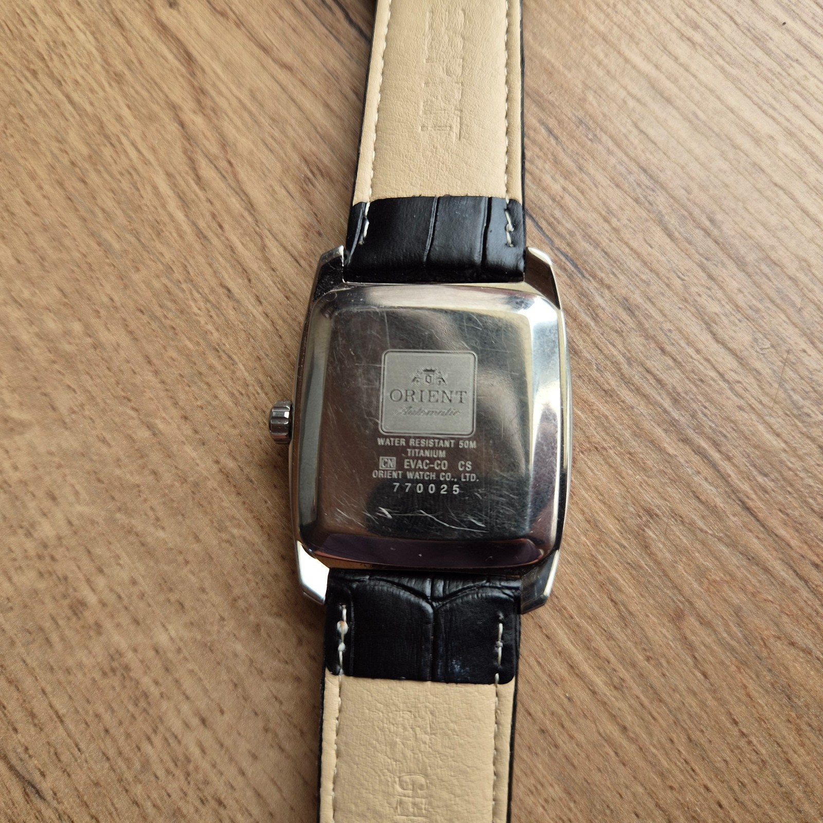 Orient President square watch Day date Automatic Japan white watch
