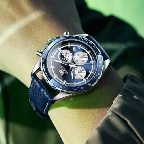 Waterproof Quartz Luminous Watch OLEVS Luxury Business Date Men Strap Men’s
