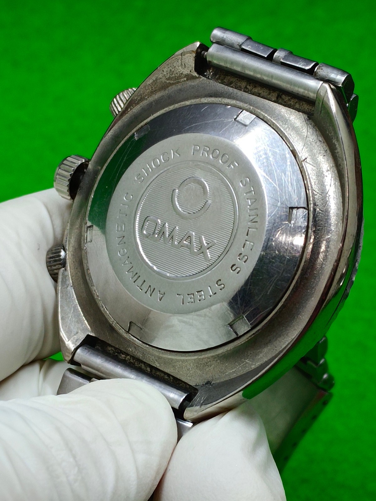 Vintage Omax 5 Crystal Automatic World Diver Rotating Inner Ring Swiss Men Watch