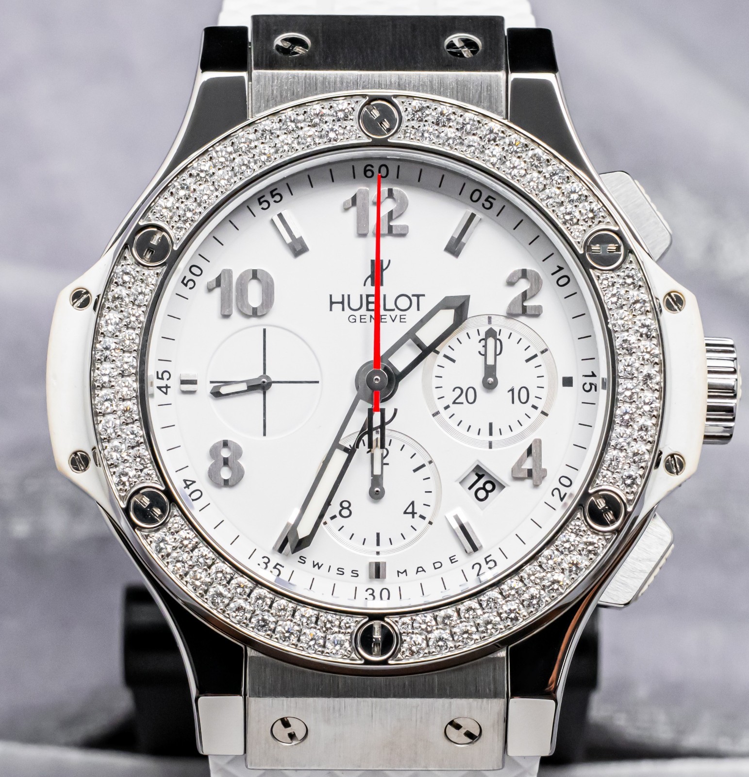 Hublot Big Bang 44 White Dial FACTORY DIAMOND $19K MSRP Auto 301.SE.230.RW.114