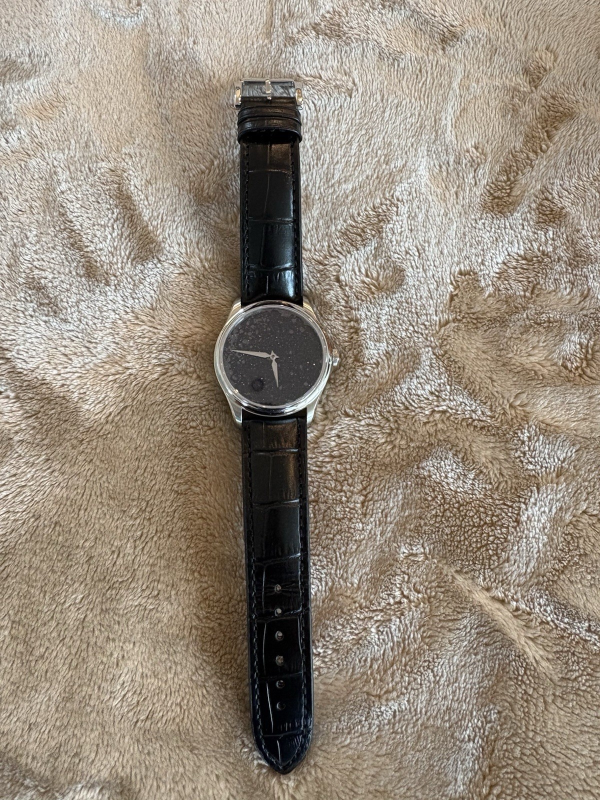 Schaumburg Purista Aventu, Automatic Blue Aventurine Dial , 40MM, Black Leather