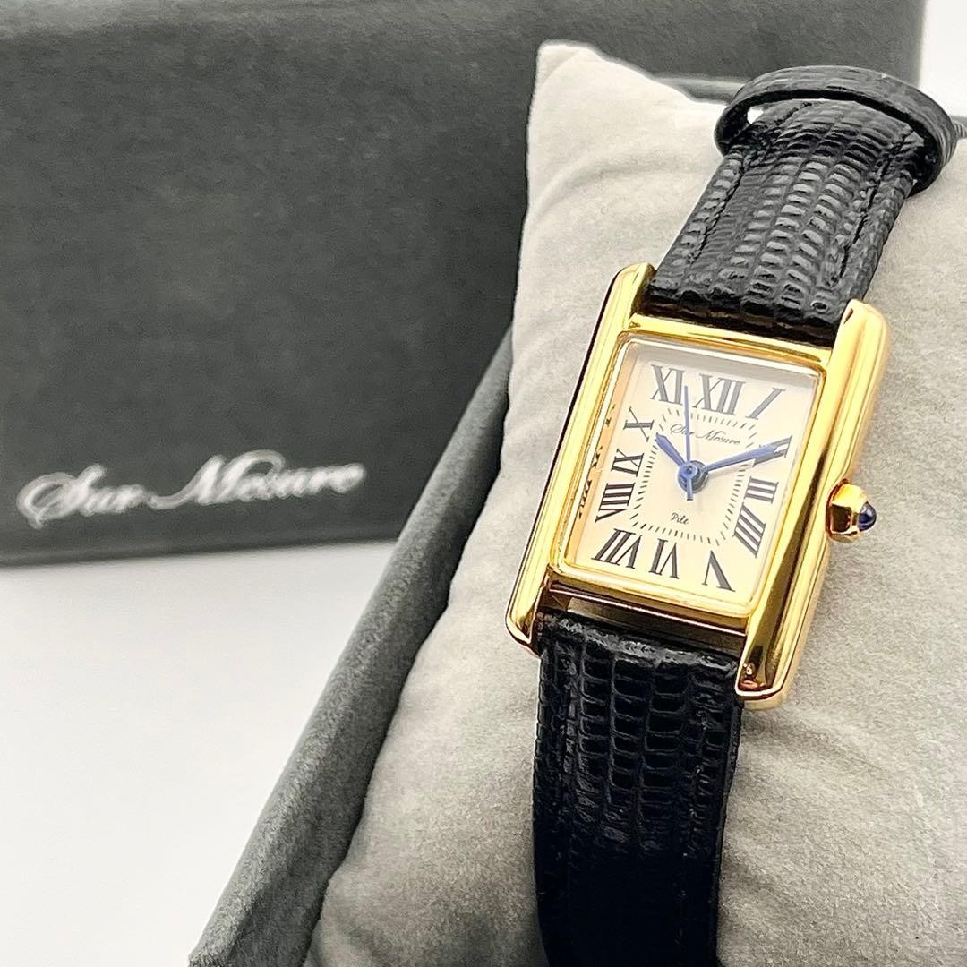 Hirob Sur Mesure Ladies Tank Roman White Quartz Watch Japan 0715386