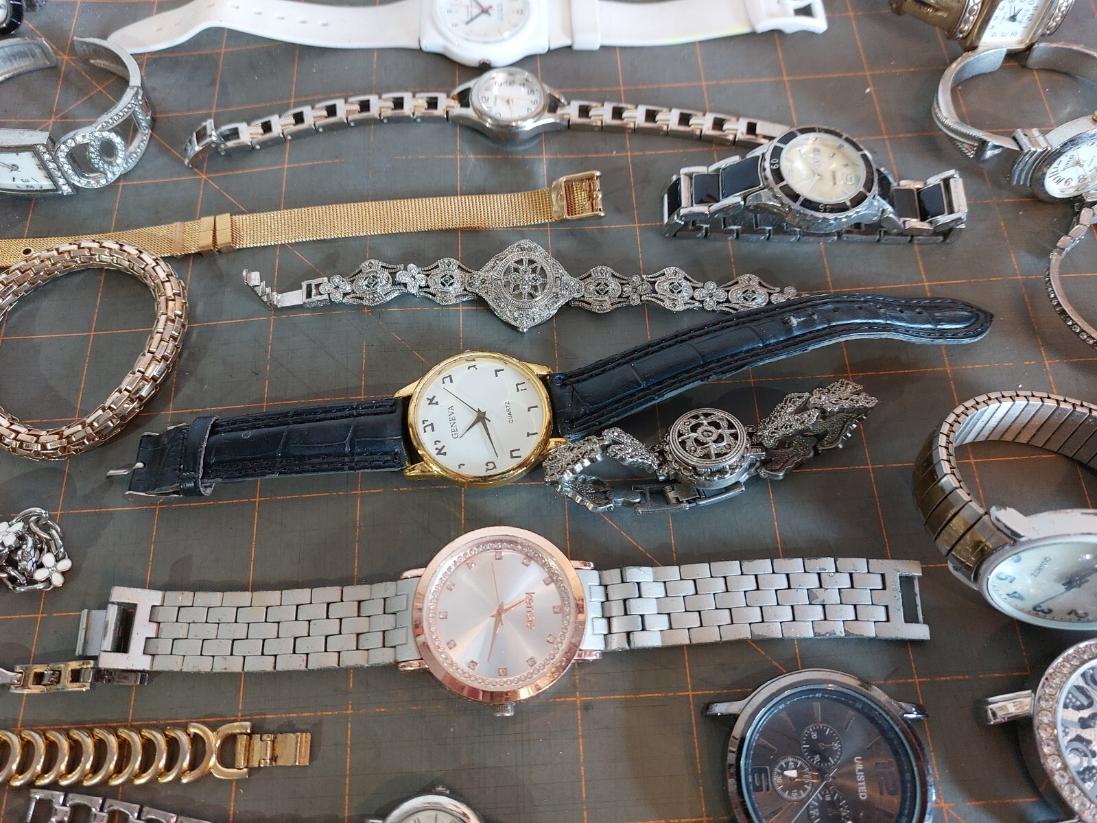 Large Lot of Various Styles Fashion Watches Untested Need Batteries Geneva Anne