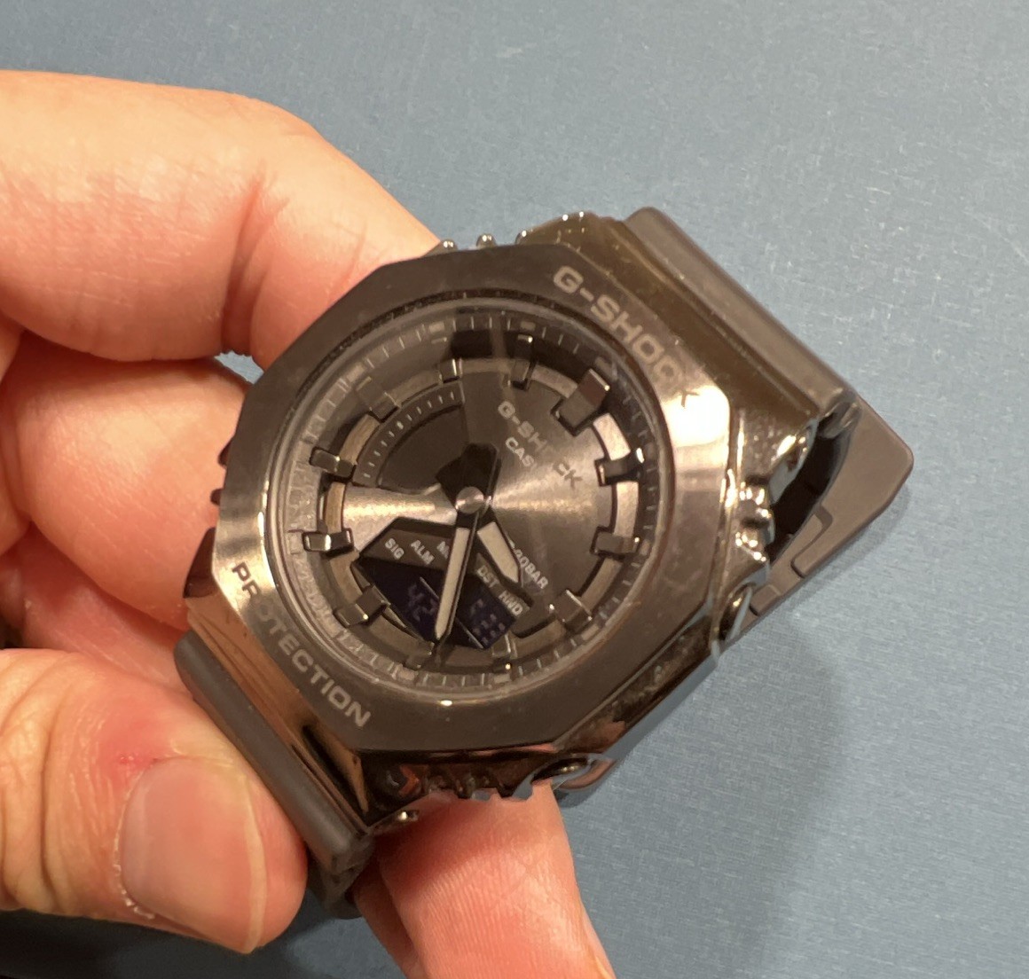 G-SHOCK 45.9mm Black Stainless Steel/Resin Case Black Resin Band (GMS2100B-8A)
