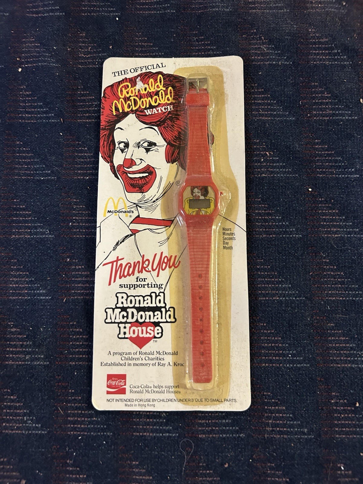 McDonald’s Ronald McDonald Watch Digital Quartz Day/Date 12-Hr Red Strap