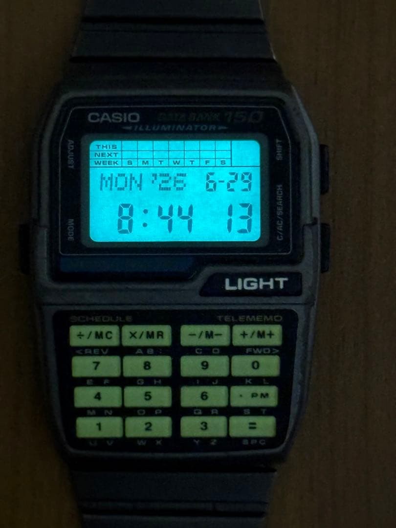 CASIO Data Bank DBC-150 Gun Metal Rare Color New Battery Retro Watch