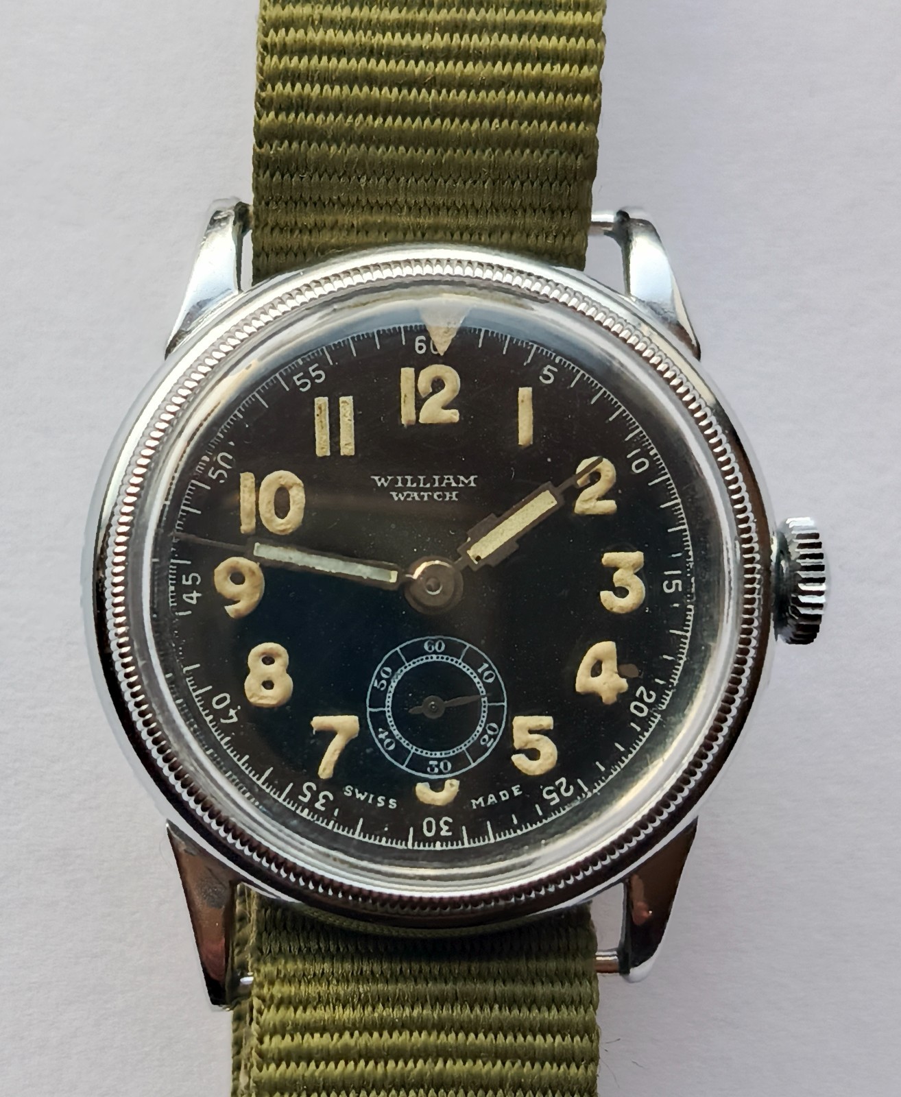Large 39 mm pilot’s watch William WW2 WK2 Military German Air Force German Army