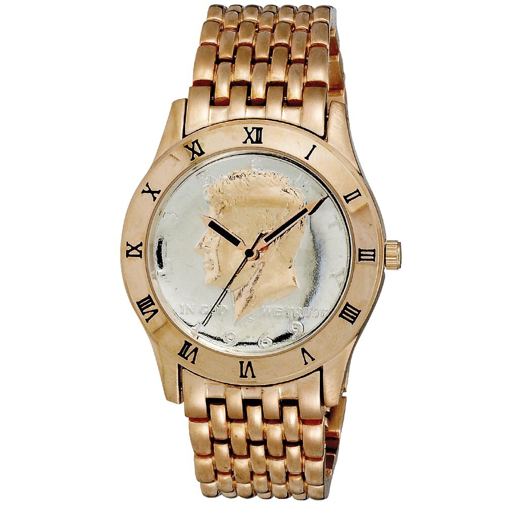 Men’s August Steiner CN004R Quartz Commemorative Coin Dial Bracelet Watch