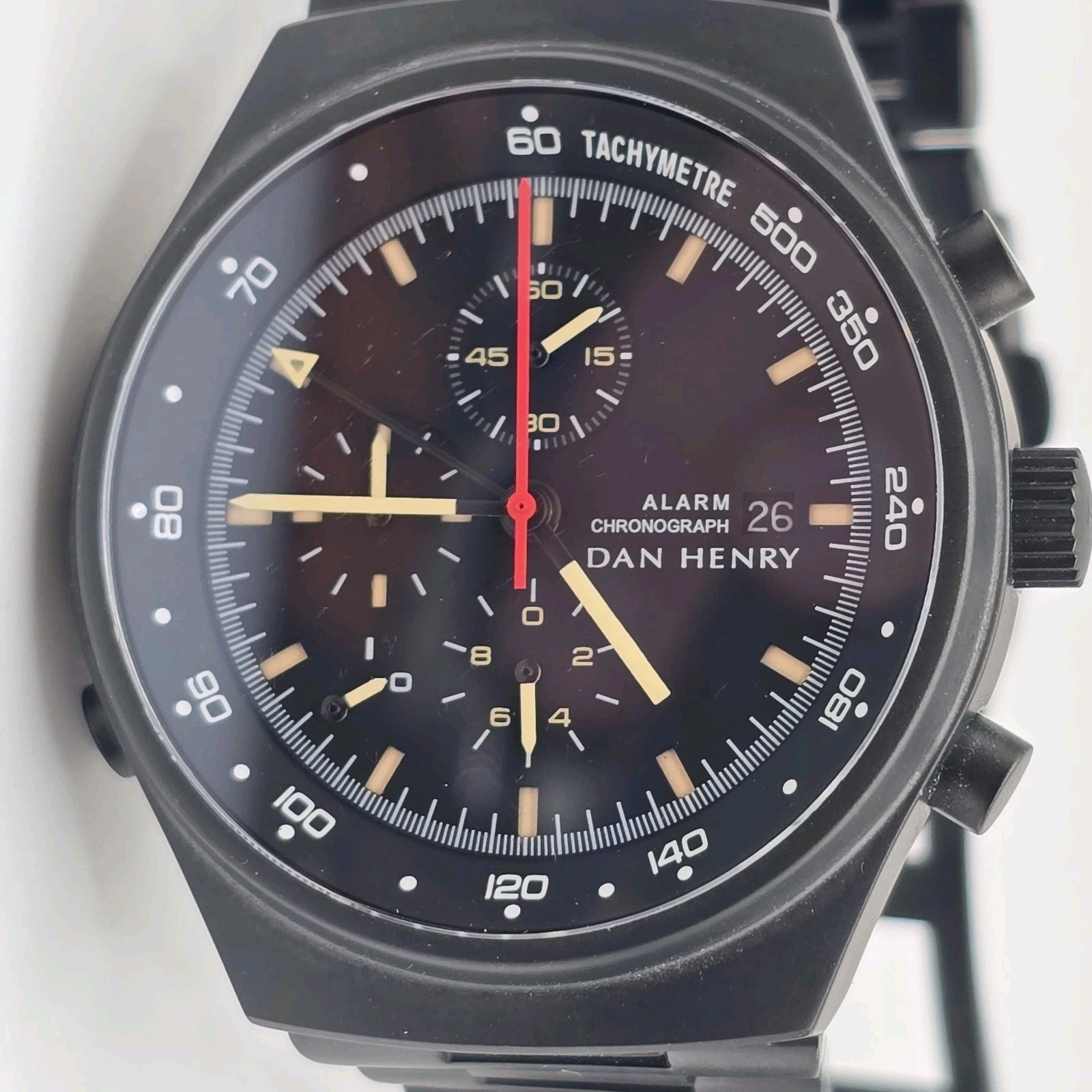 Dan Henry 1972 Maverick Alarm Chronograph Quartz Watch Black 41mm