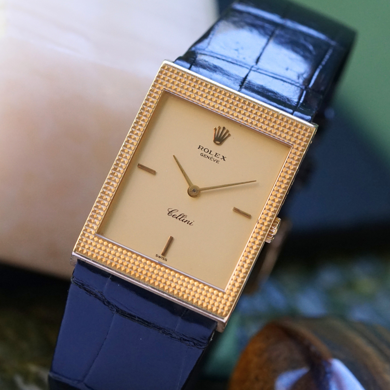 Rolex Cellini Ref. 4127 Hobnail 18k White Gold Manual Wind 1976